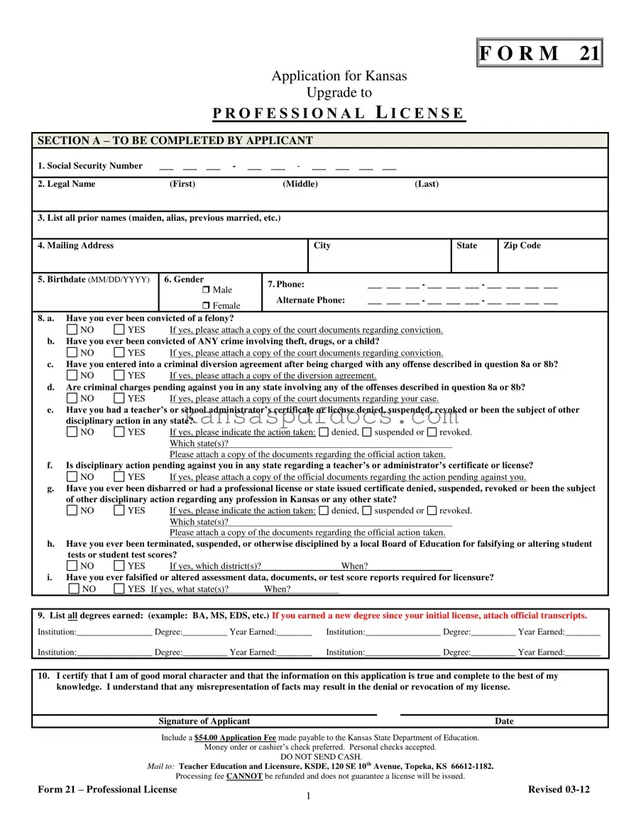 Download 21 Kansas Form