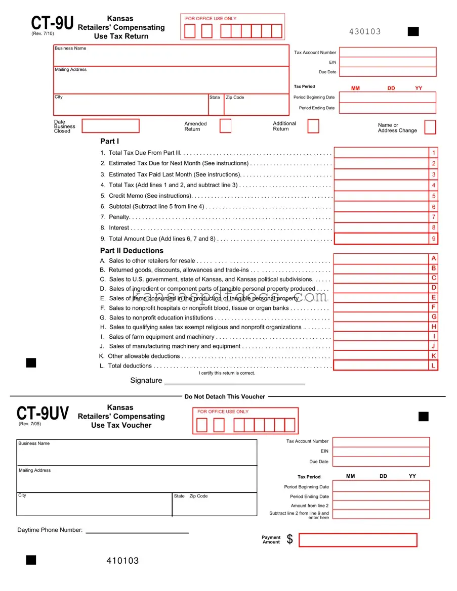 Download Kansas Ct 9U Form