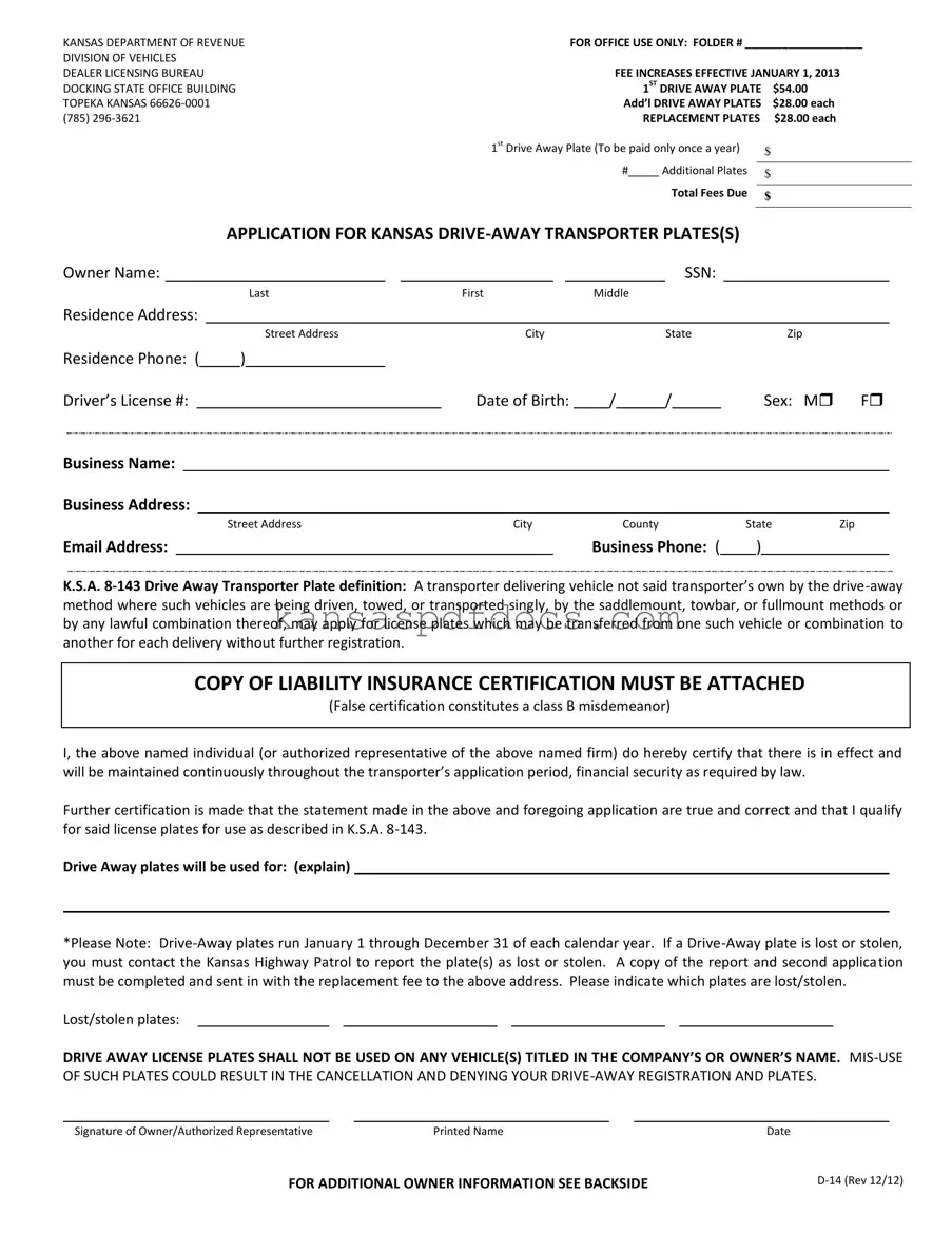 Download Kansas D 14 Form
