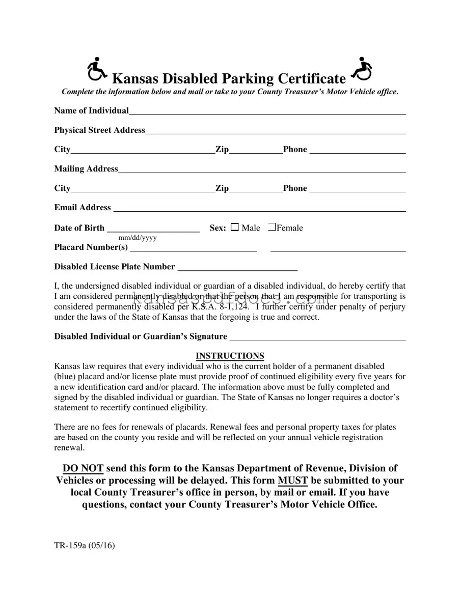 Download Kansas Disabled Parking Form