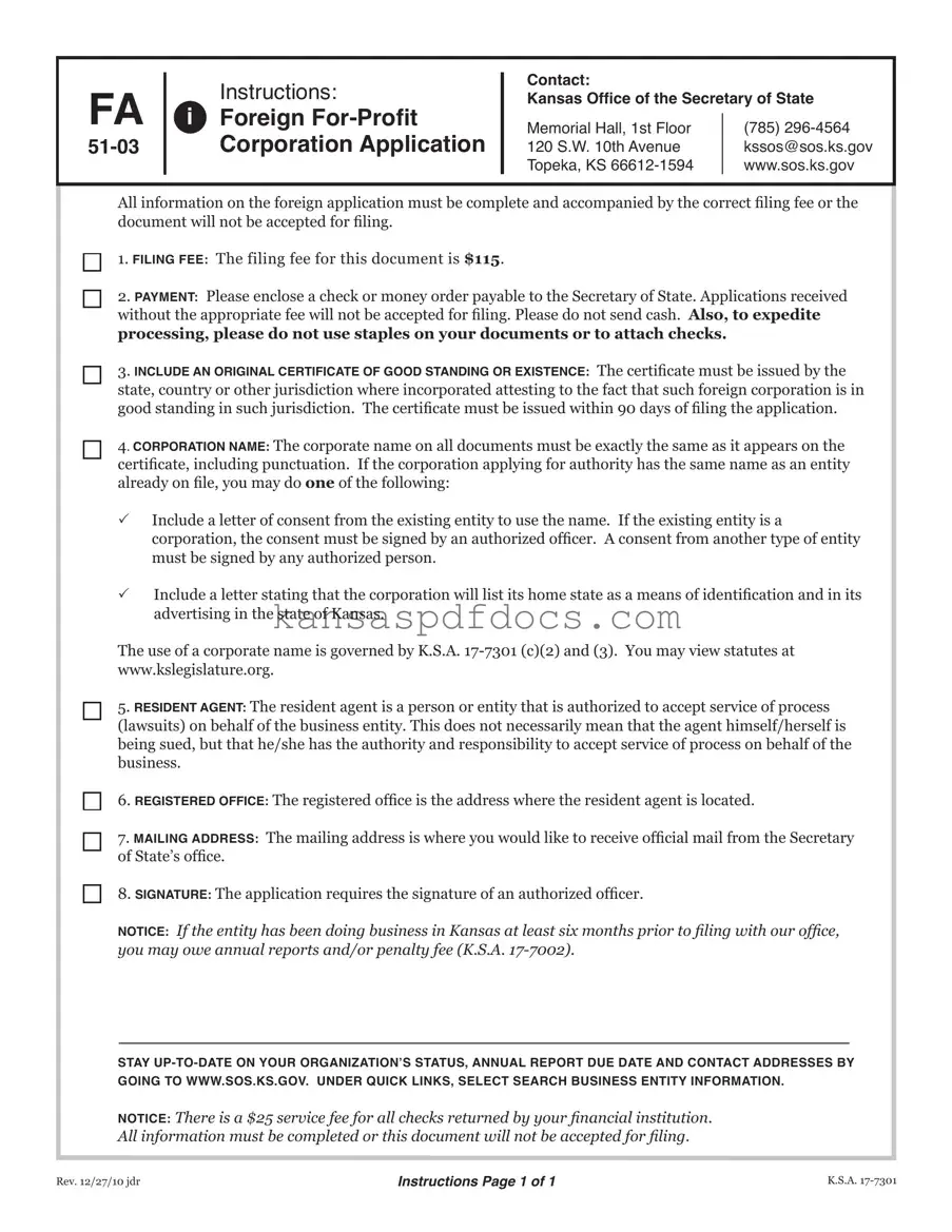 Download Kansas Fa 51 03 Form