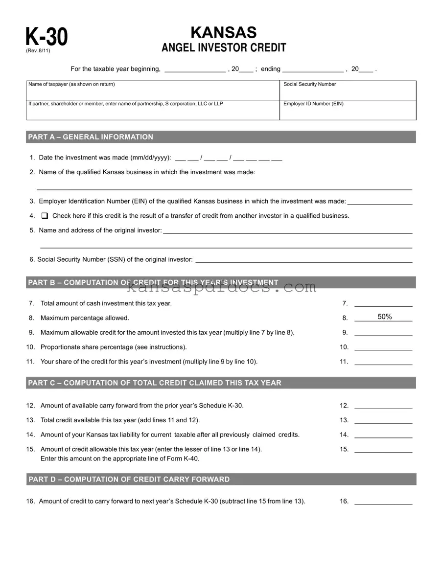 Download Kansas K 30 Form
