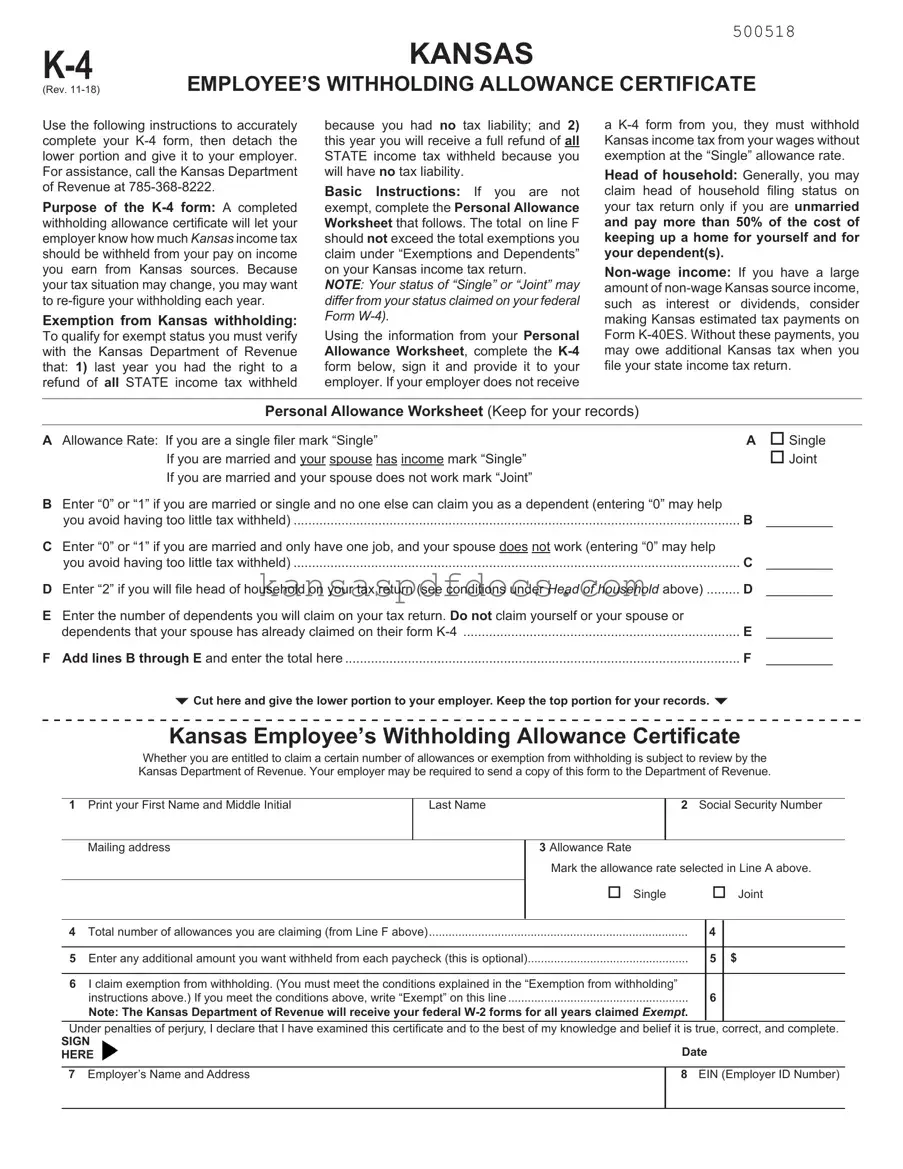 Download Kansas K 4 Form