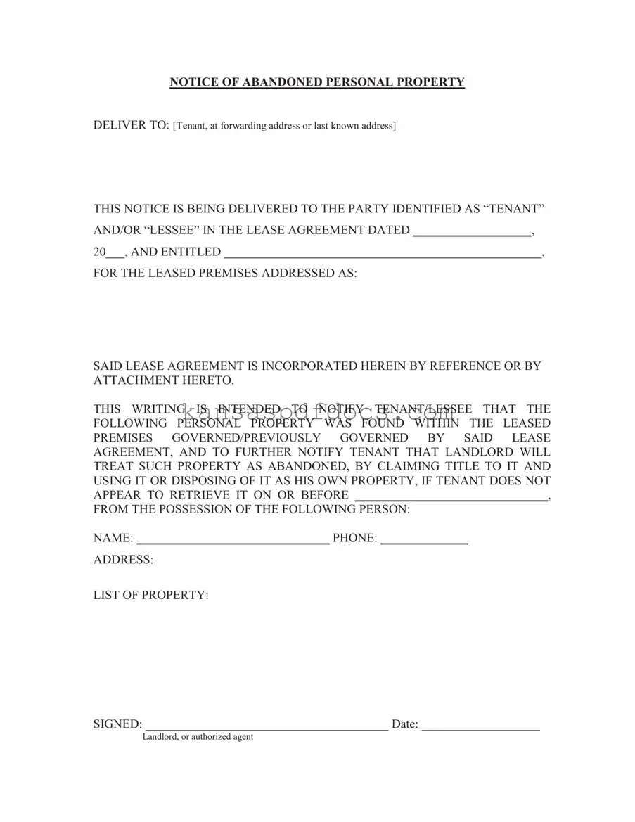 Download Kansas Property Form