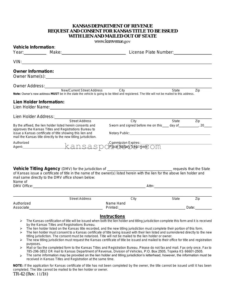 Download Kansas Tr 42 Form