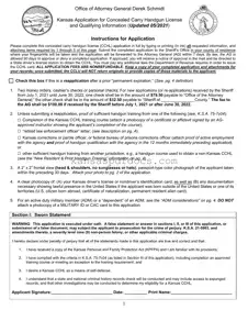 Download Kansas Application Concealed Carry Form