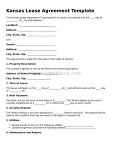 Valid Lease Agreement Template for Kansas State