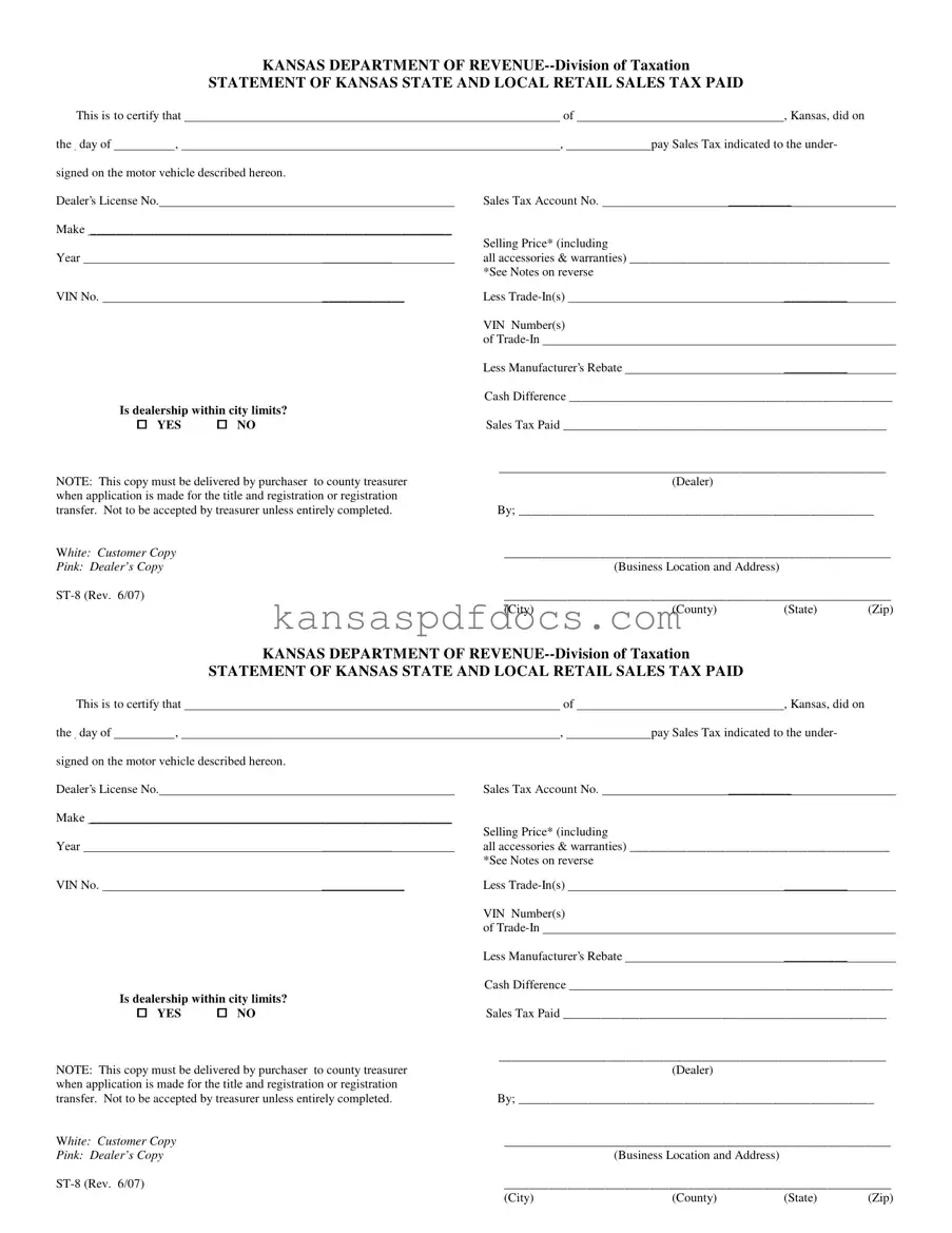 Download St 8 Kansas Form